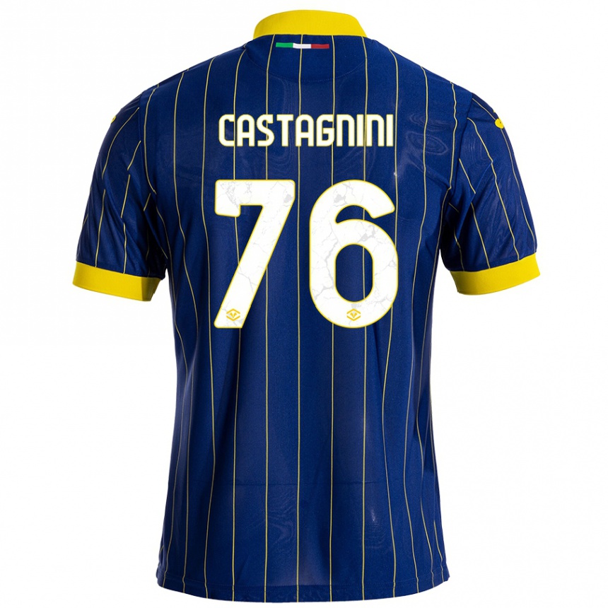 Homme Football Maillot Mirko Castagnini #76 Bleu Jaune Tenues Domicile 2024/25