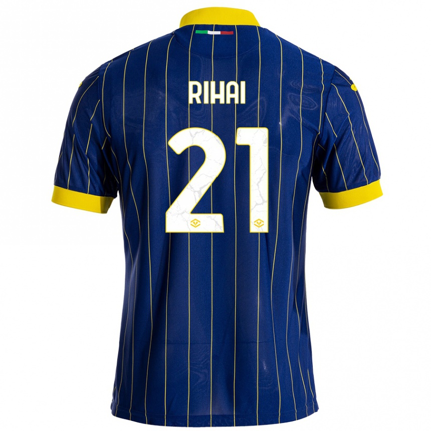 Homme Football Maillot Aiman Rihai #21 Bleu Jaune Tenues Domicile 2024/25