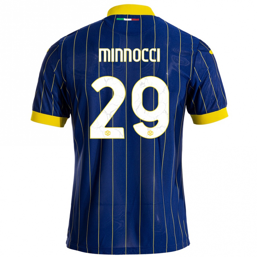 Homme Football Maillot Valerio Minnocci #29 Bleu Jaune Tenues Domicile 2024/25