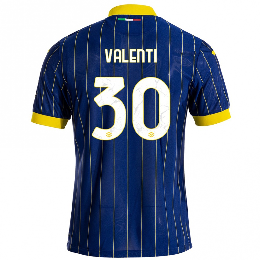 Homme Football Maillot Francesco Valenti #30 Bleu Jaune Tenues Domicile 2024/25