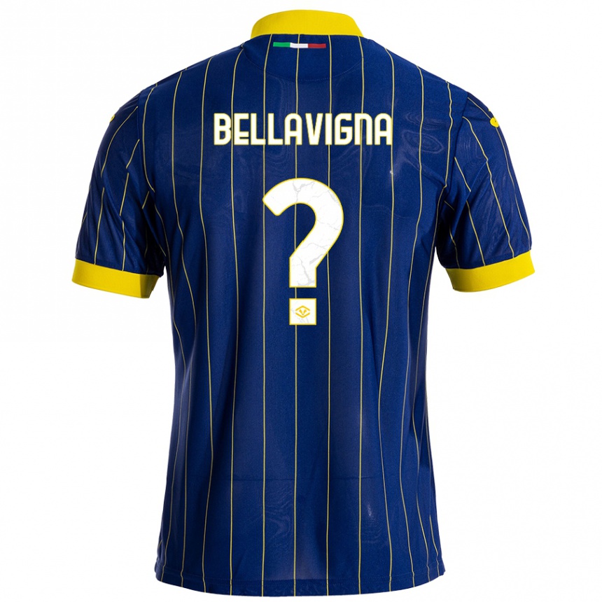 Homme Football Maillot Marco Bellavigna #0 Bleu Jaune Tenues Domicile 2024/25