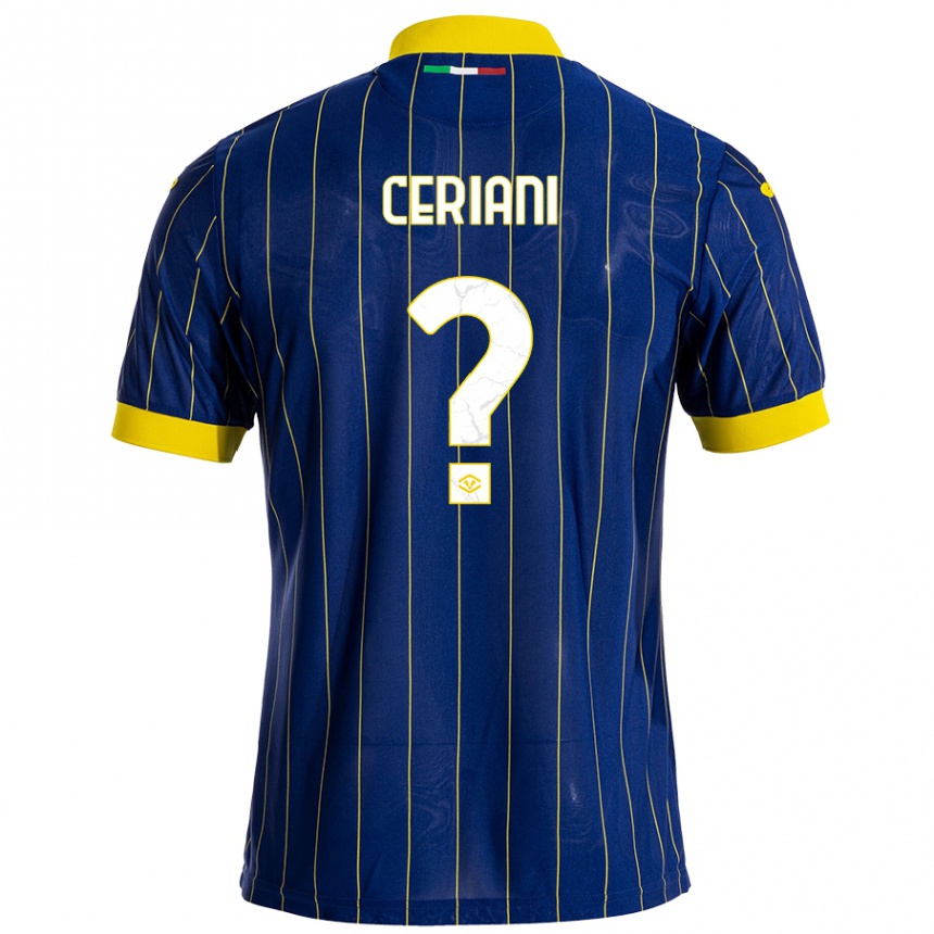 Homme Football Maillot Filippo Ceriani #0 Bleu Jaune Tenues Domicile 2024/25