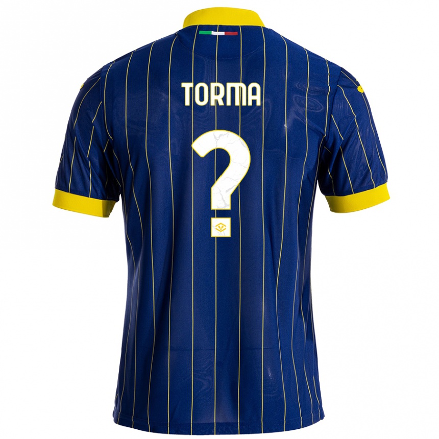 Homme Football Maillot Salvatore Torma #0 Bleu Jaune Tenues Domicile 2024/25