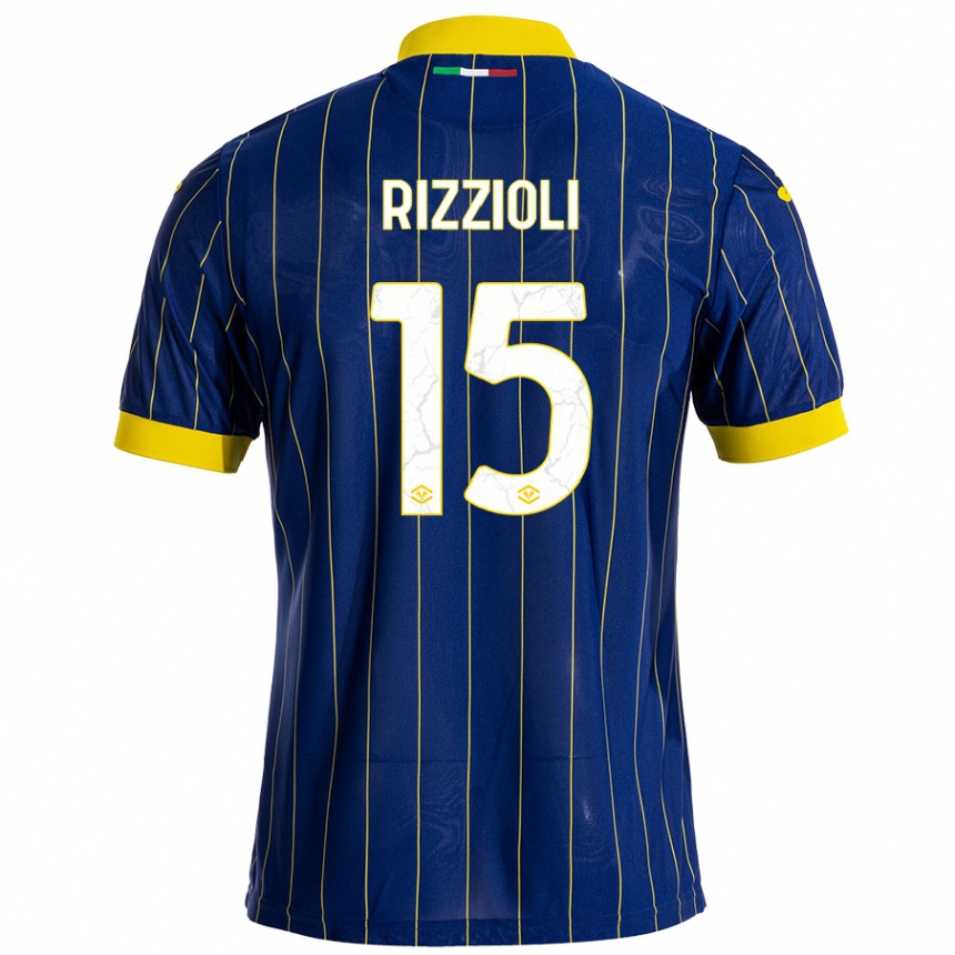 Homme Football Maillot Gaia Rizzioli #15 Bleu Jaune Tenues Domicile 2024/25