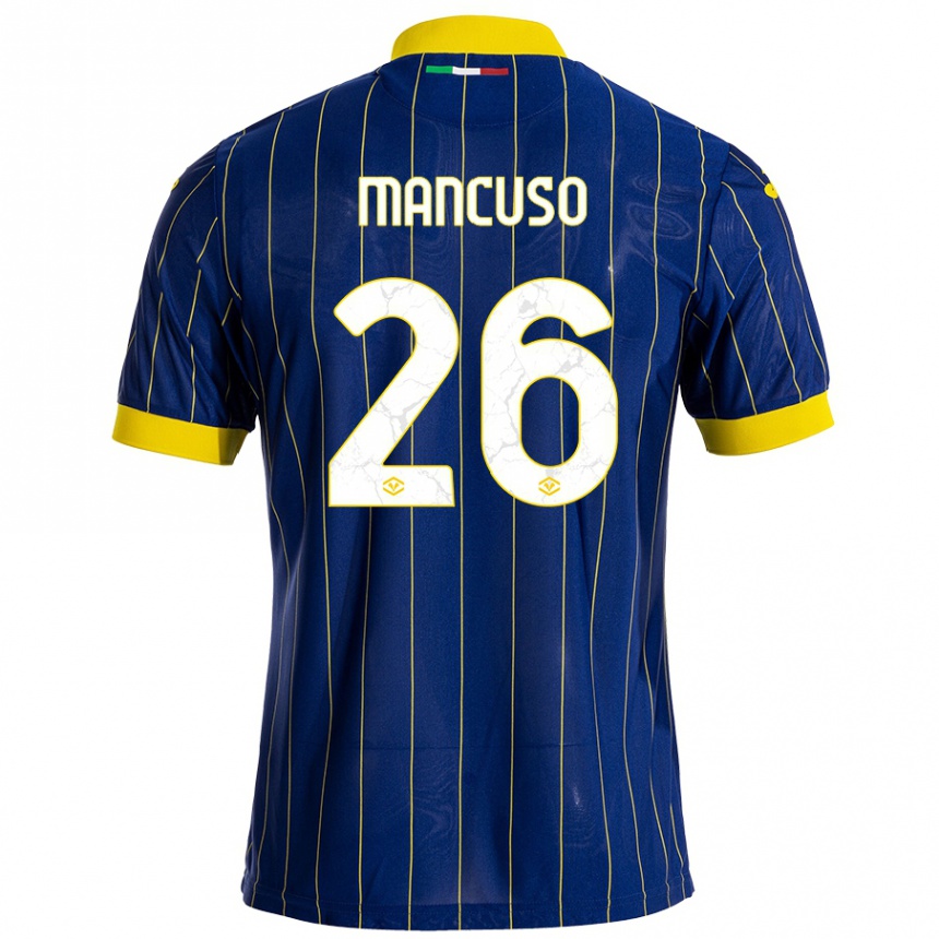 Homme Football Maillot Giulia Mancuso #26 Bleu Jaune Tenues Domicile 2024/25