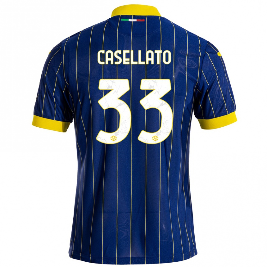 Homme Football Maillot Elisa Casellato #33 Bleu Jaune Tenues Domicile 2024/25