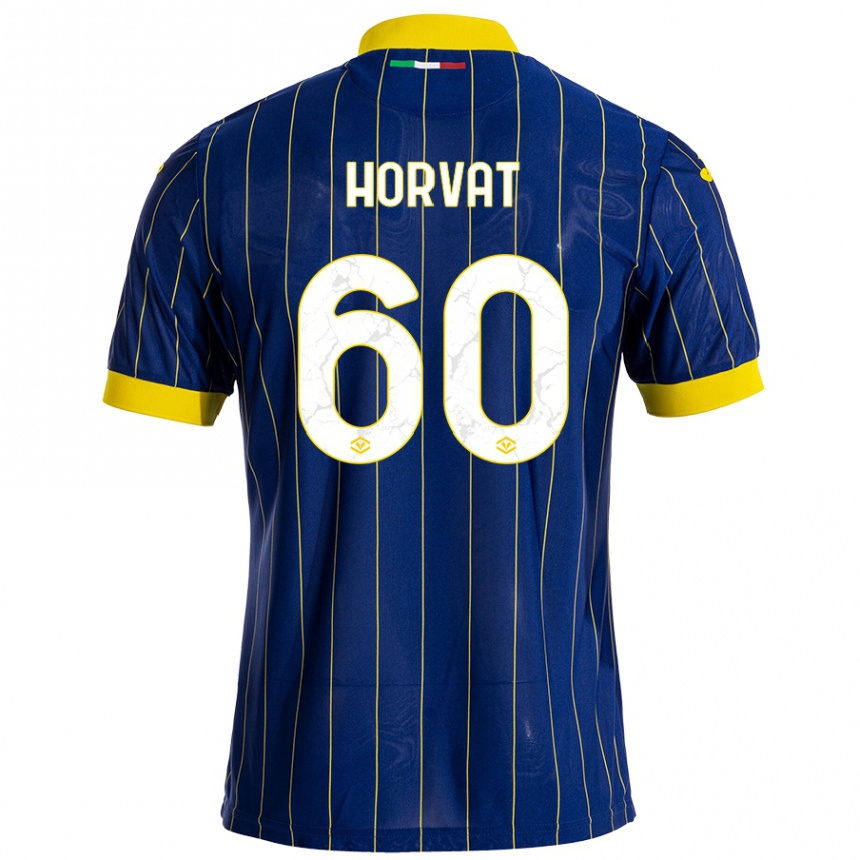 Homme Football Maillot Mihaela Horvat #60 Bleu Jaune Tenues Domicile 2024/25