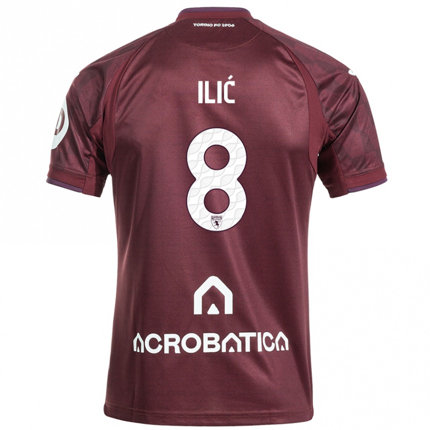 Homme Football Maillot Ivan Ilić #8 Bordeaux Blanc Tenues Domicile 2024/25