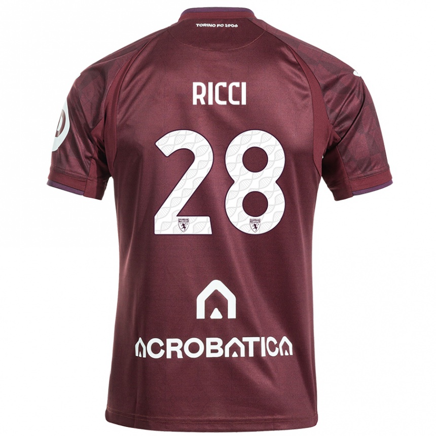 Homme Football Maillot Samuele Ricci #28 Bordeaux Blanc Tenues Domicile 2024/25