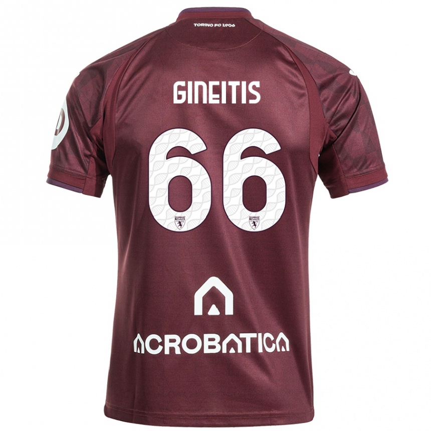 Homme Football Maillot Gvidas Gineitis #66 Bordeaux Blanc Tenues Domicile 2024/25