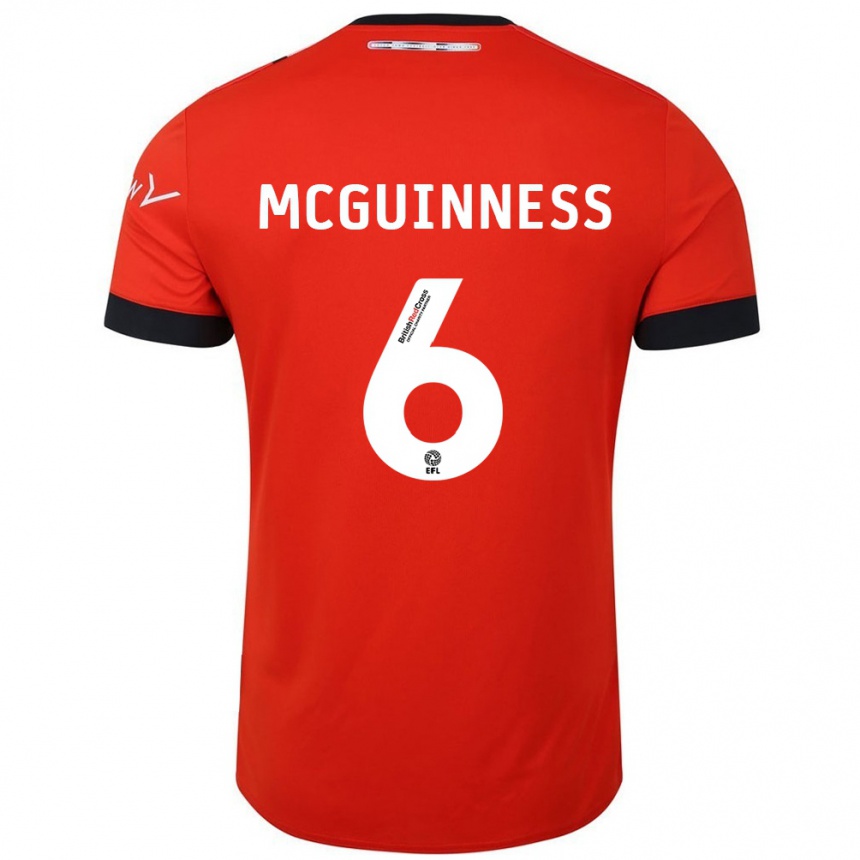 Homme Football Maillot Mark Mcguinness #6 Orange Noir Tenues Domicile 2024/25