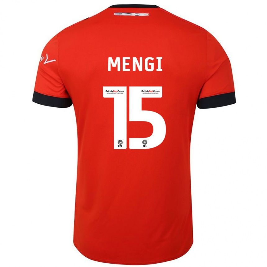 Homme Football Maillot Teden Mengi #15 Orange Noir Tenues Domicile 2024/25