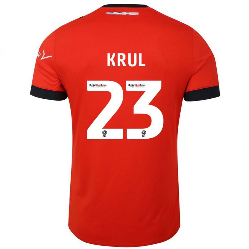 Homme Football Maillot Tim Krul #23 Orange Noir Tenues Domicile 2024/25