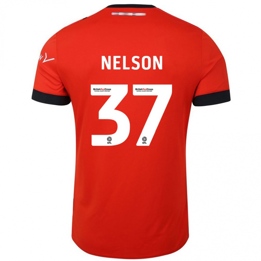 Homme Football Maillot Zack Nelson #37 Orange Noir Tenues Domicile 2024/25