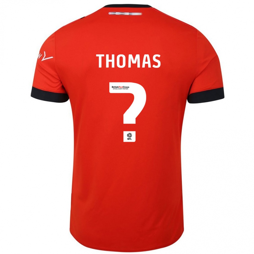 Homme Football Maillot Lucas Thomas #0 Orange Noir Tenues Domicile 2024/25