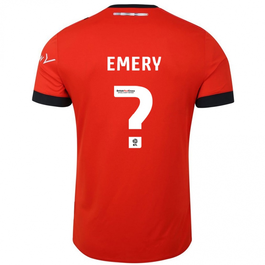 Homme Football Maillot Charlie Emery #0 Orange Noir Tenues Domicile 2024/25