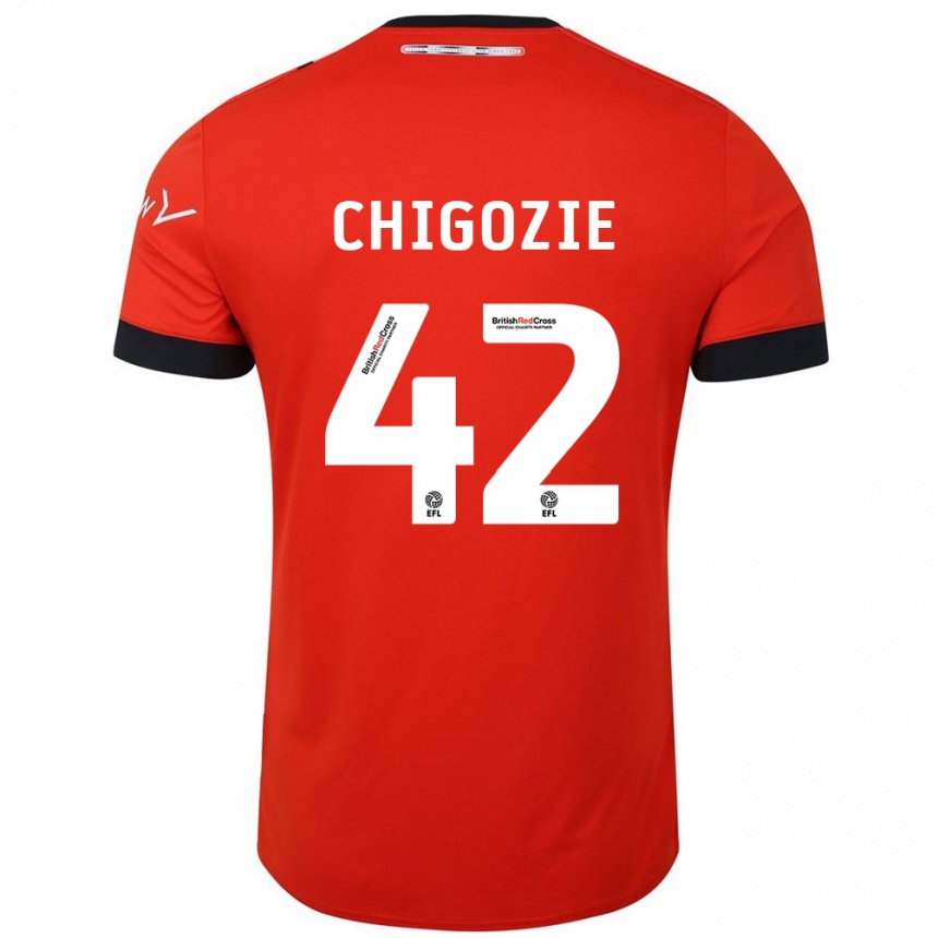 Homme Football Maillot Christian Chigozie #42 Orange Noir Tenues Domicile 2024/25