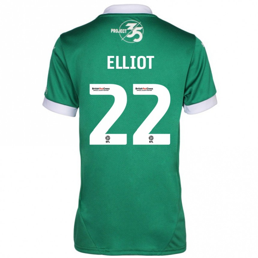 Homme Football Maillot Emily Elliot #22 Vert Blanc Tenues Domicile 2024/25