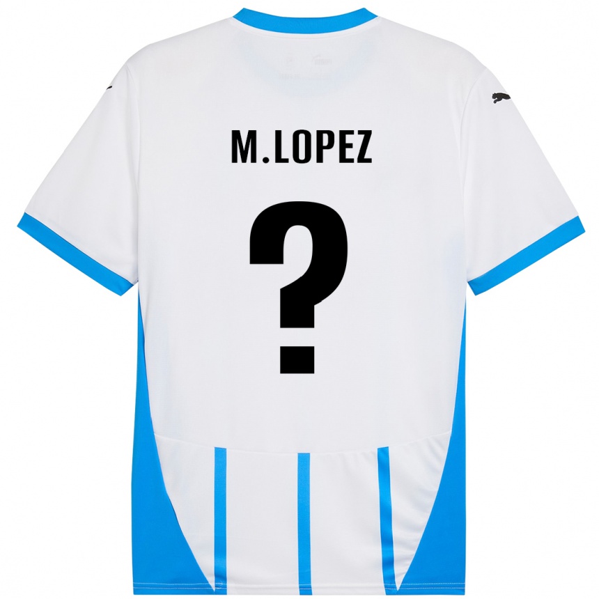 Homme Football Maillot Maxime López #0 Blanc Bleu Tenues Extérieur 2024/25