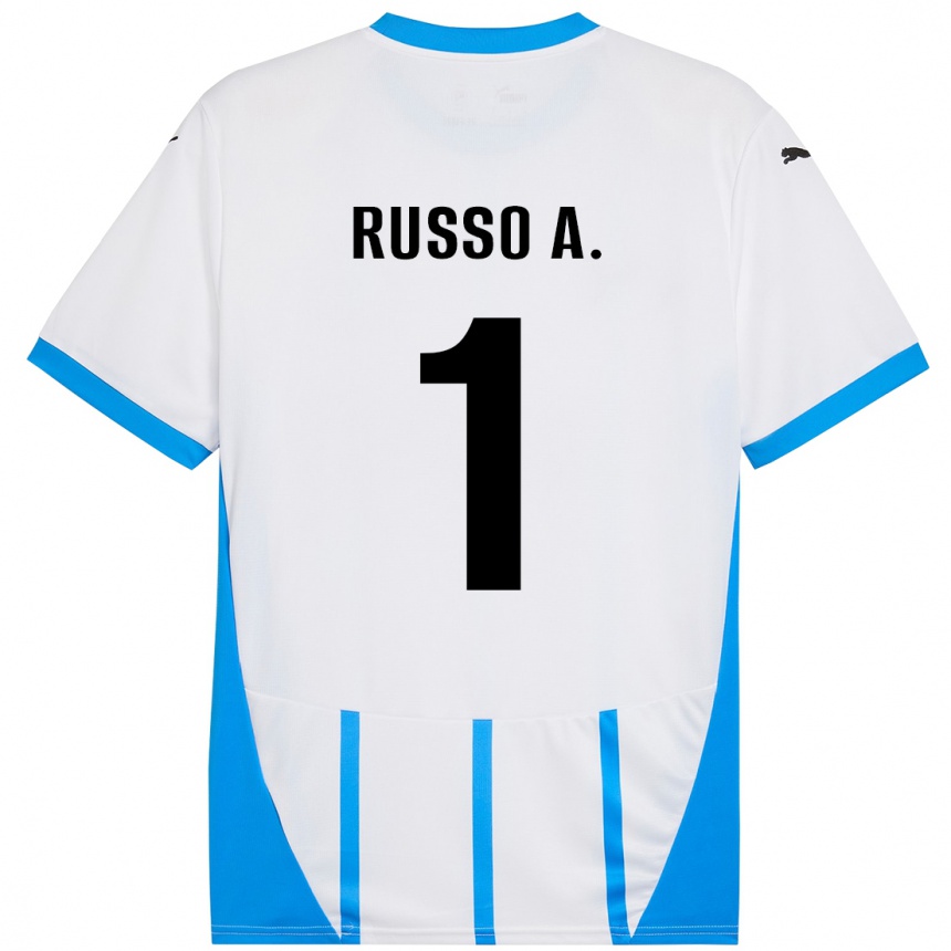 Homme Football Maillot Alessandro Russo #1 Blanc Bleu Tenues Extérieur 2024/25