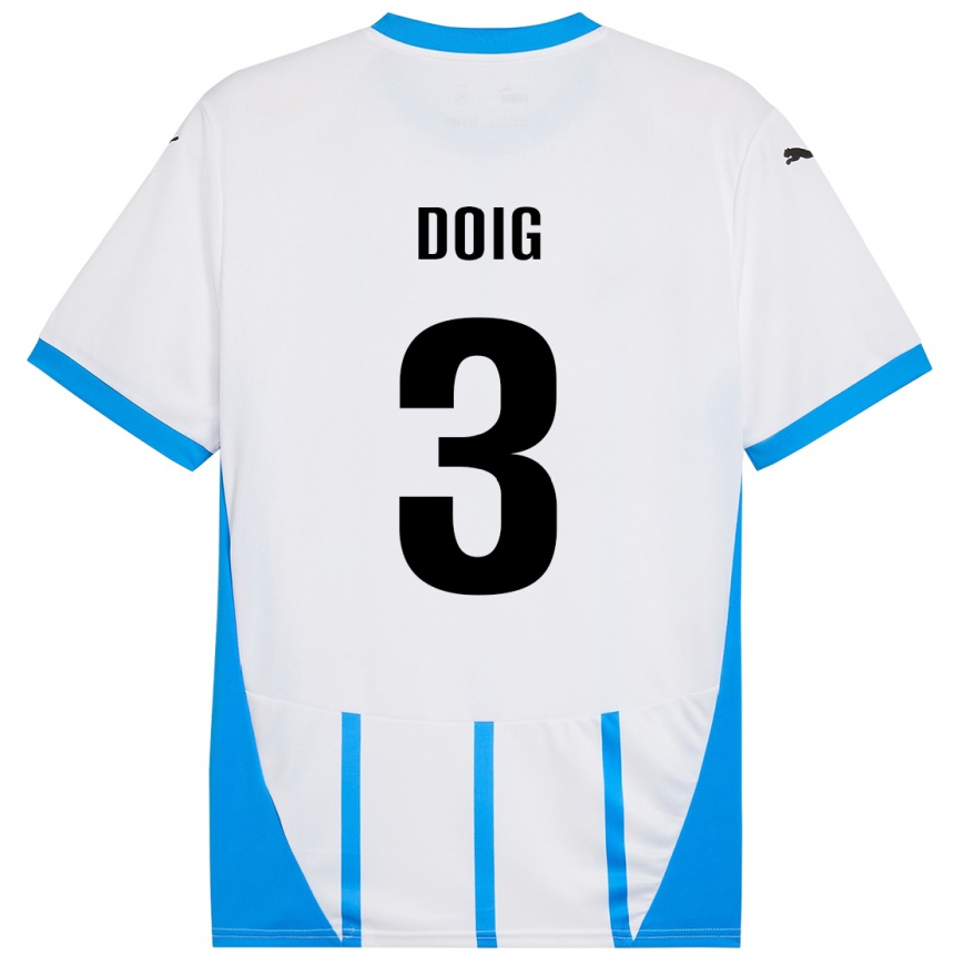 Homme Football Maillot Josh Doig #3 Blanc Bleu Tenues Extérieur 2024/25