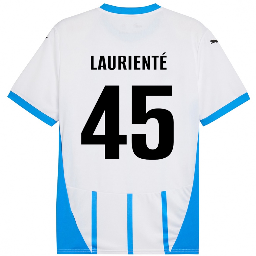 Homme Football Maillot Armand Laurienté #45 Blanc Bleu Tenues Extérieur 2024/25