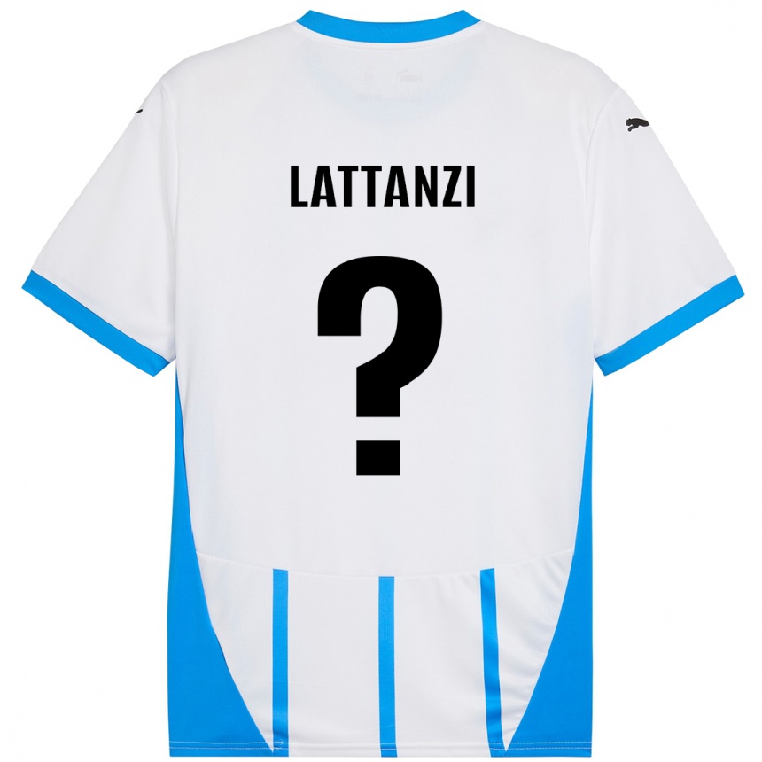 Homme Football Maillot Luca Lattanzi #0 Blanc Bleu Tenues Extérieur 2024/25