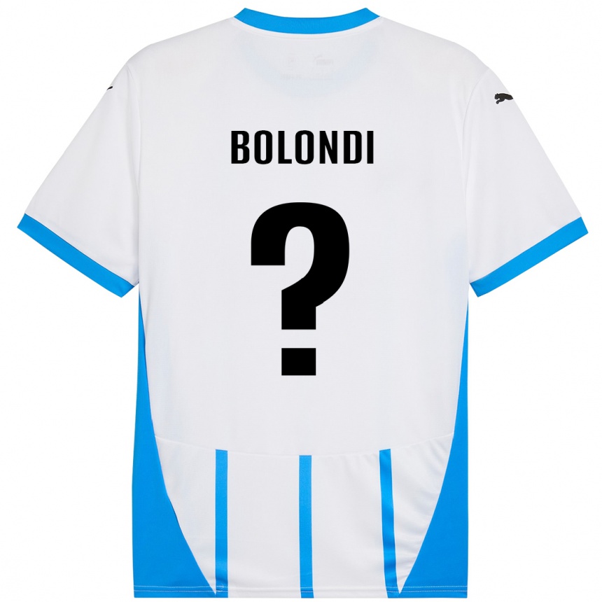 Homme Football Maillot Francesco Bolondi #0 Blanc Bleu Tenues Extérieur 2024/25