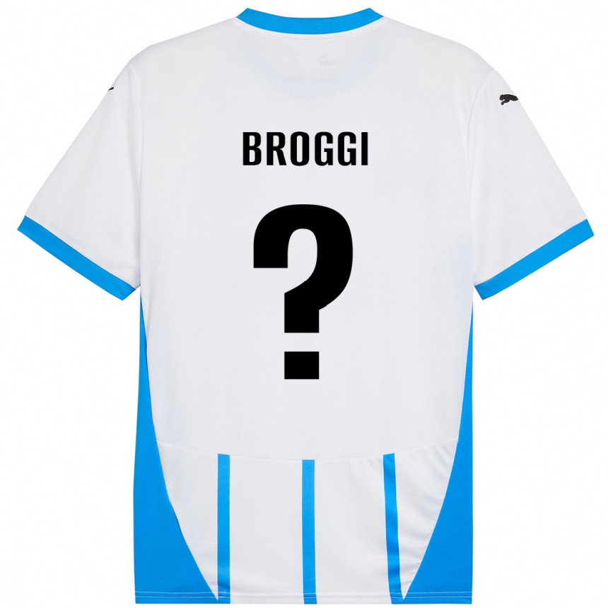 Homme Football Maillot Nicola Broggi #0 Blanc Bleu Tenues Extérieur 2024/25