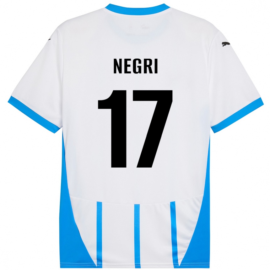 Homme Football Maillot Gabriele Negri #17 Blanc Bleu Tenues Extérieur 2024/25