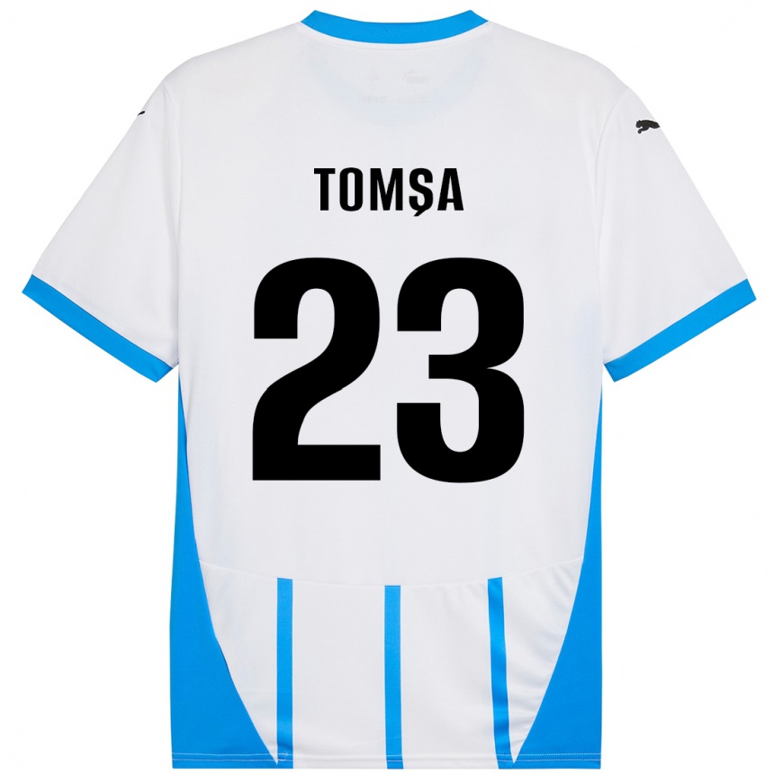 Homme Football Maillot Troy Tomșa #23 Blanc Bleu Tenues Extérieur 2024/25