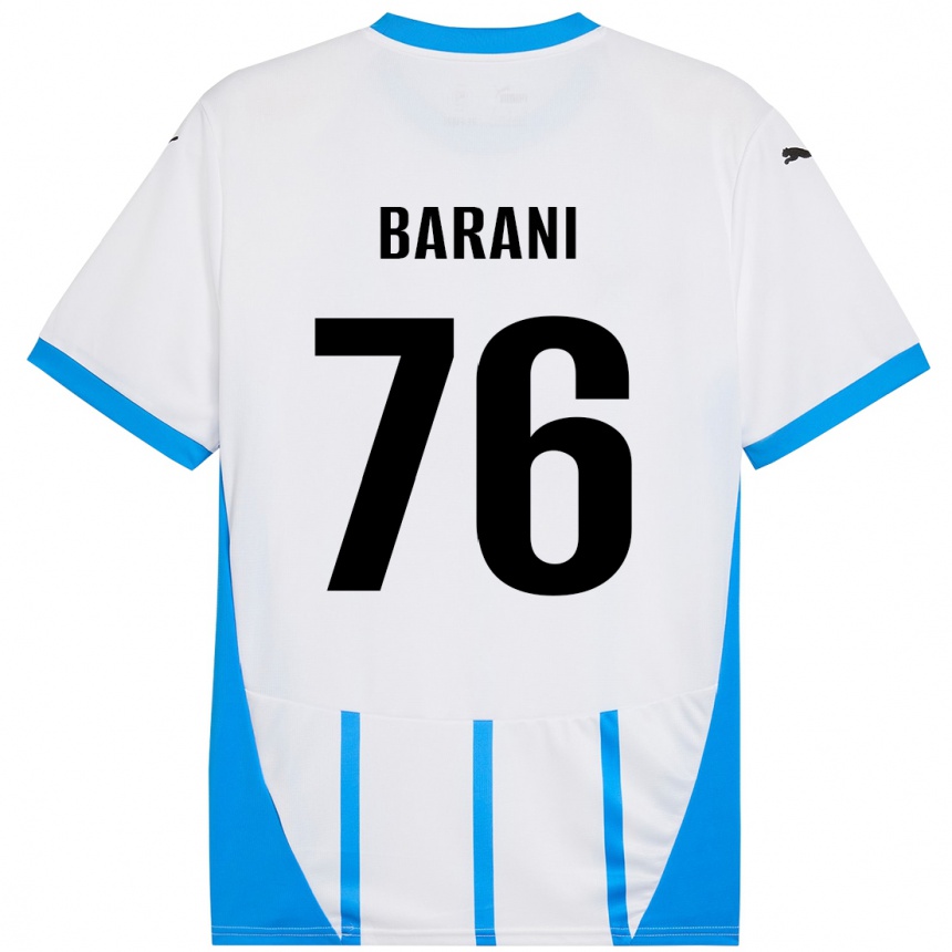 Homme Football Maillot Luca Barani #76 Blanc Bleu Tenues Extérieur 2024/25