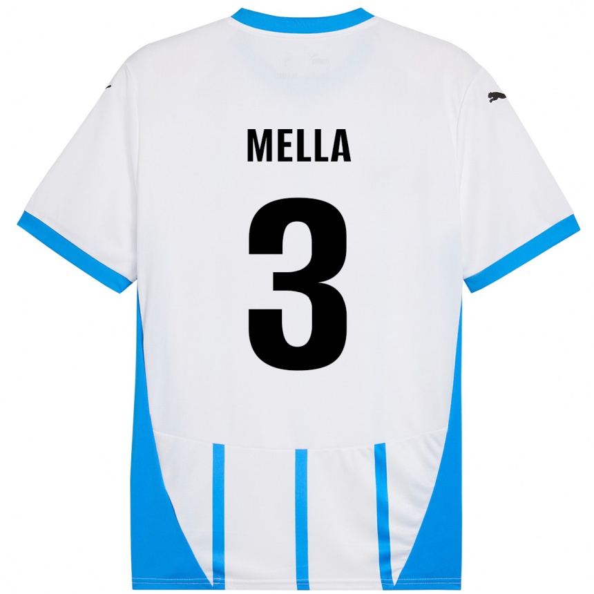 Homme Football Maillot Sara Mella #3 Blanc Bleu Tenues Extérieur 2024/25