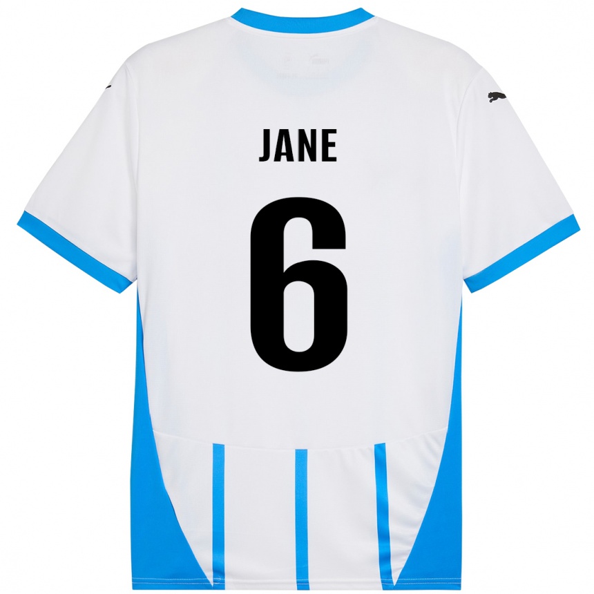 Homme Football Maillot Refiloe Jane #6 Blanc Bleu Tenues Extérieur 2024/25