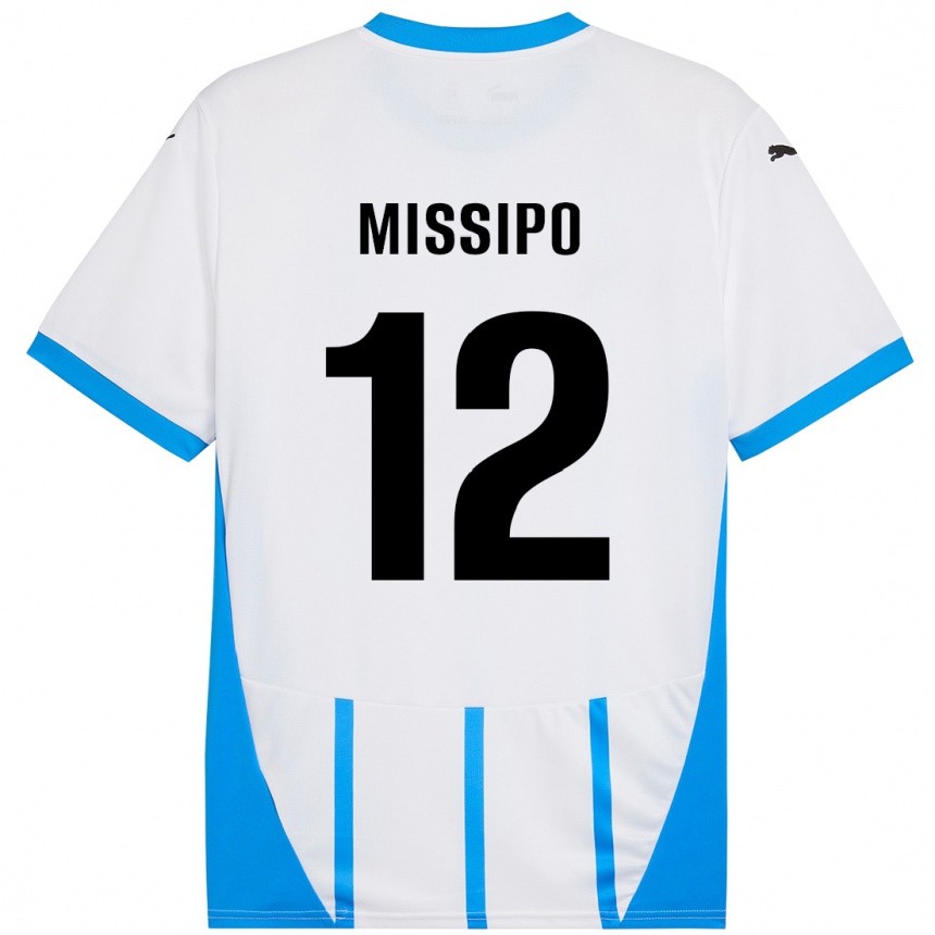 Homme Football Maillot Kassandra Missipo #12 Blanc Bleu Tenues Extérieur 2024/25