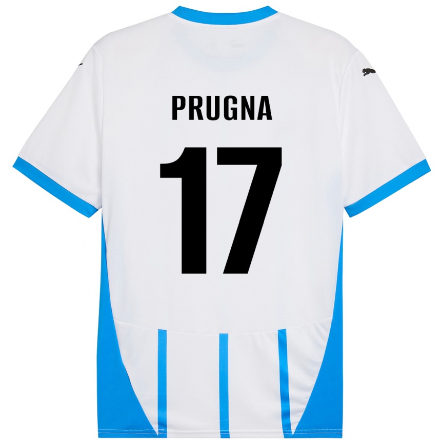 Homme Football Maillot Cecilia Prugna #17 Blanc Bleu Tenues Extérieur 2024/25