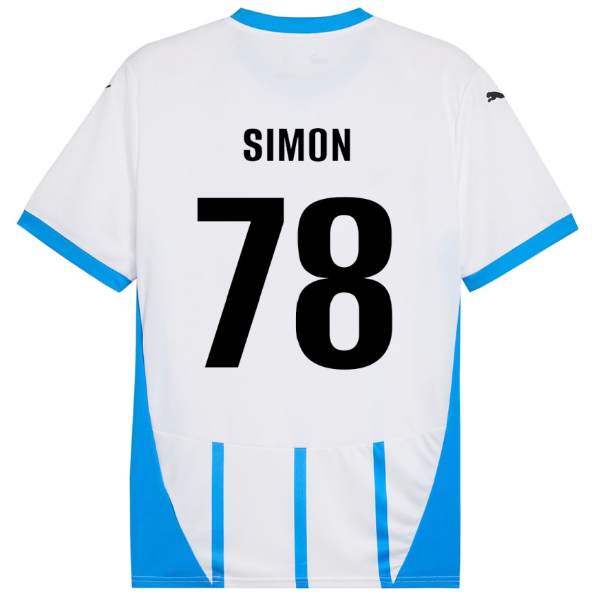 Homme Football Maillot Bénédicte Simon #78 Blanc Bleu Tenues Extérieur 2024/25