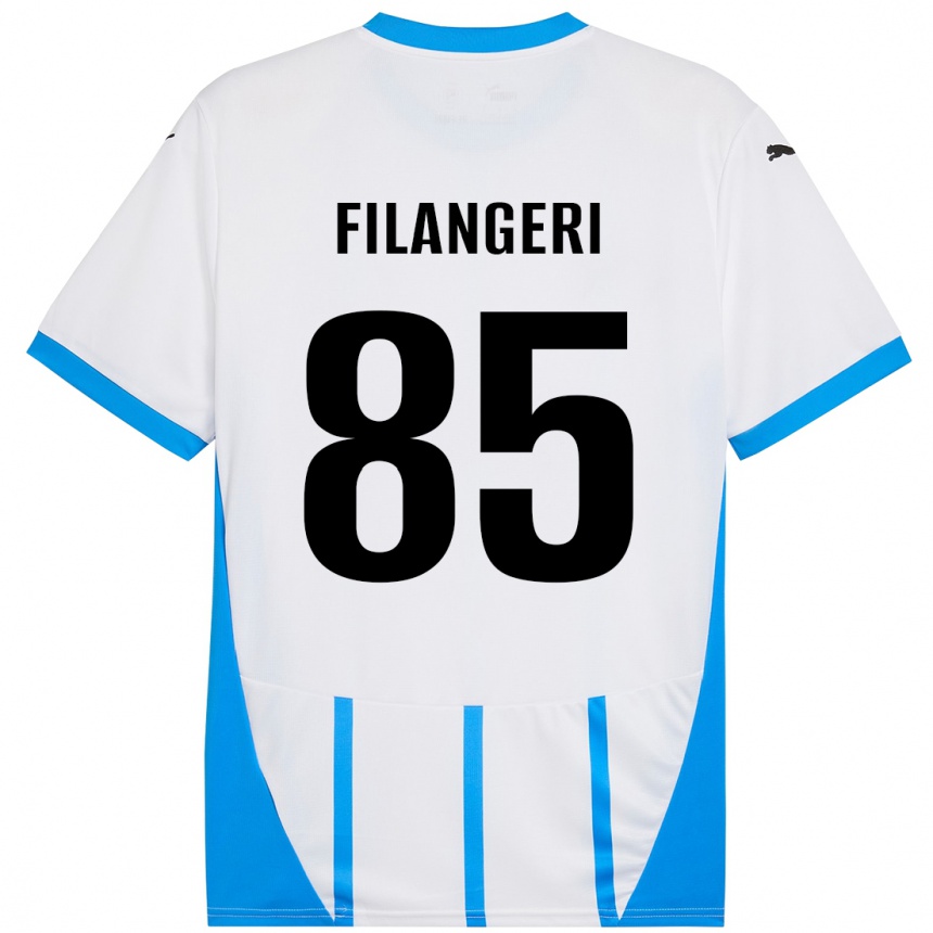 Homme Football Maillot Maria Luisa Filangeri #85 Blanc Bleu Tenues Extérieur 2024/25