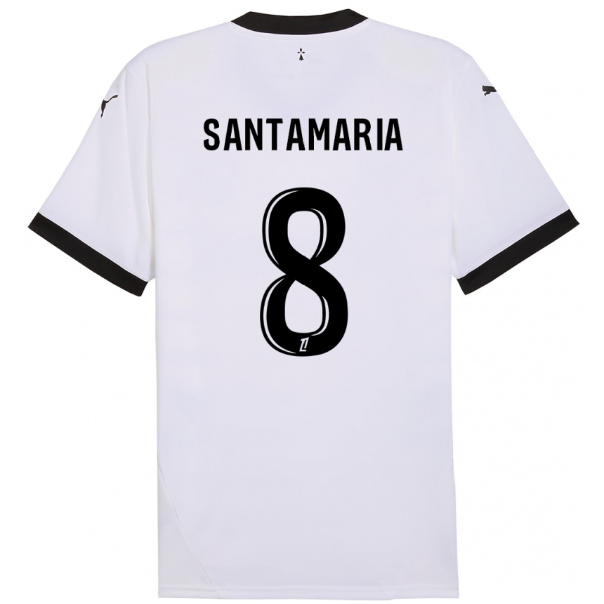 Homme Football Maillot Baptiste Santamaria #8 Blanc Noir Tenues Extérieur 2024/25