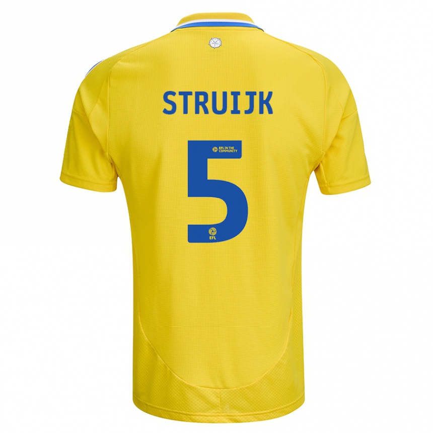 Homme Football Maillot Pascal Struijk #5 Jaune Bleu Tenues Extérieur 2024/25