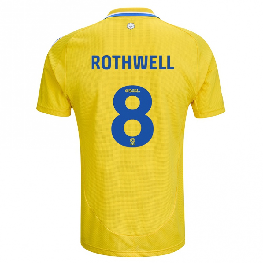 Homme Football Maillot Joe Rothwell #8 Jaune Bleu Tenues Extérieur 2024/25