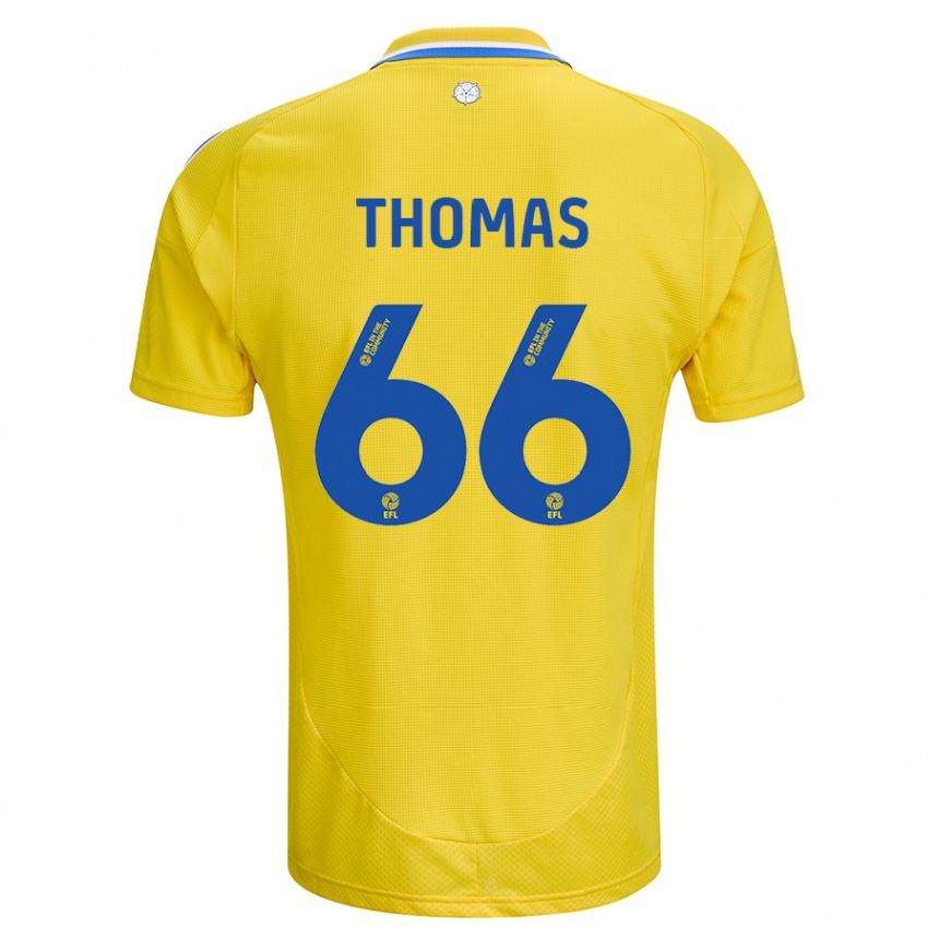 Homme Football Maillot Luca Thomas #66 Jaune Bleu Tenues Extérieur 2024/25