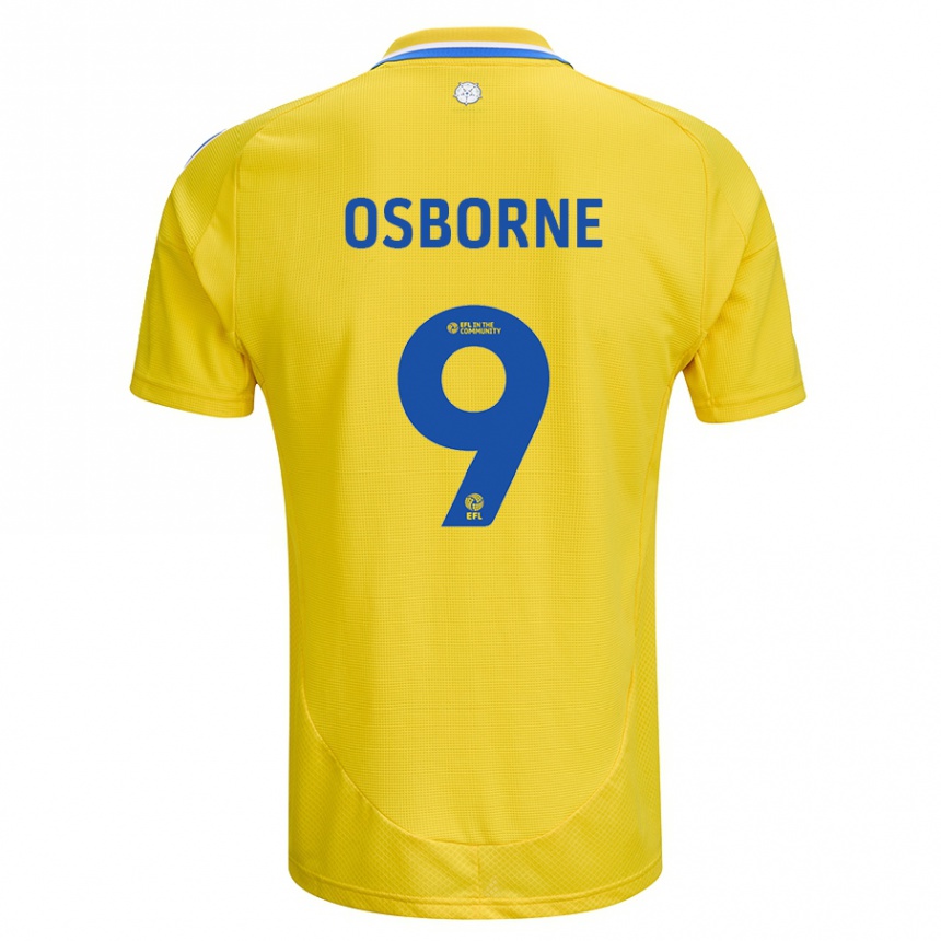 Homme Football Maillot Jemimah Osborne #9 Jaune Bleu Tenues Extérieur 2024/25