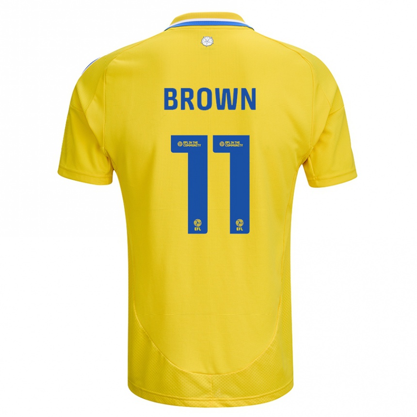 Homme Football Maillot Abbie Brown #11 Jaune Bleu Tenues Extérieur 2024/25