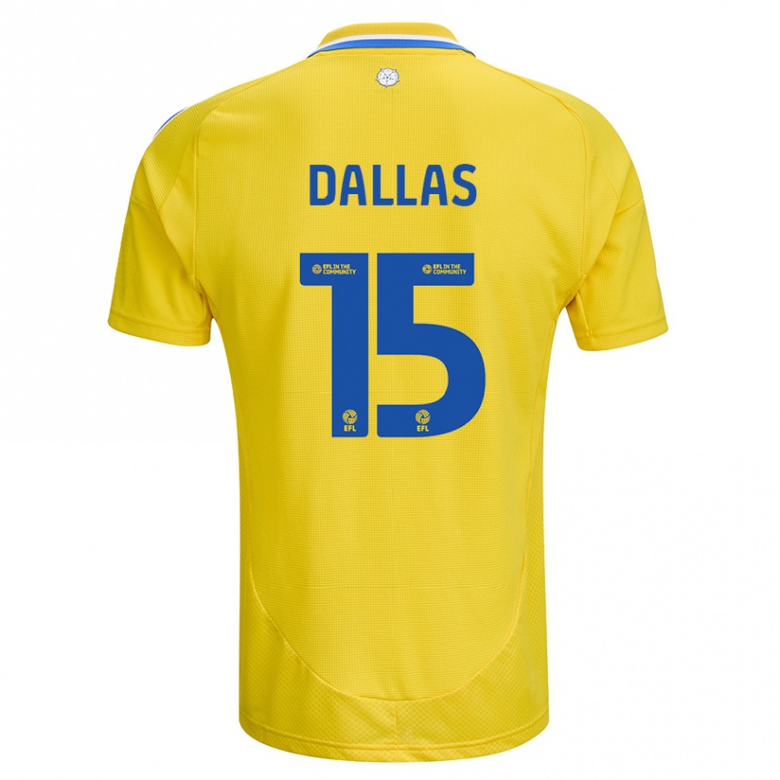 Homme Football Maillot Stuart Dallas #15 Jaune Bleu Tenues Extérieur 2024/25