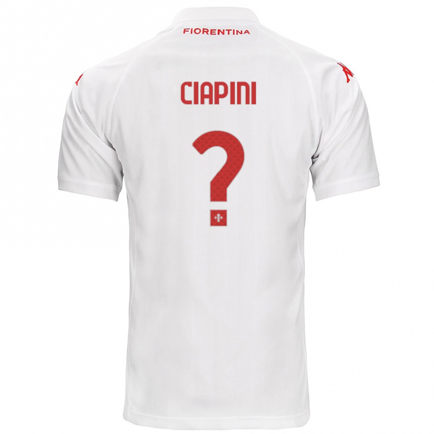 Homme Football Maillot Adriano Ciapini #0 Blanc Tenues Extérieur 2024/25