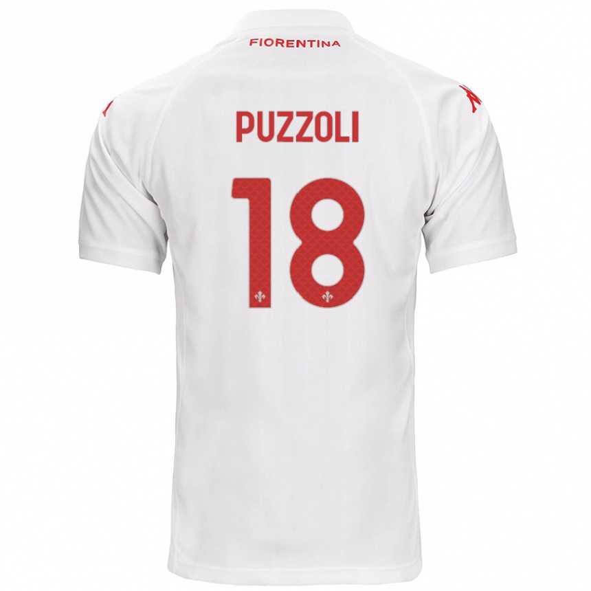 Homme Football Maillot Giorgio Puzzoli #18 Blanc Tenues Extérieur 2024/25