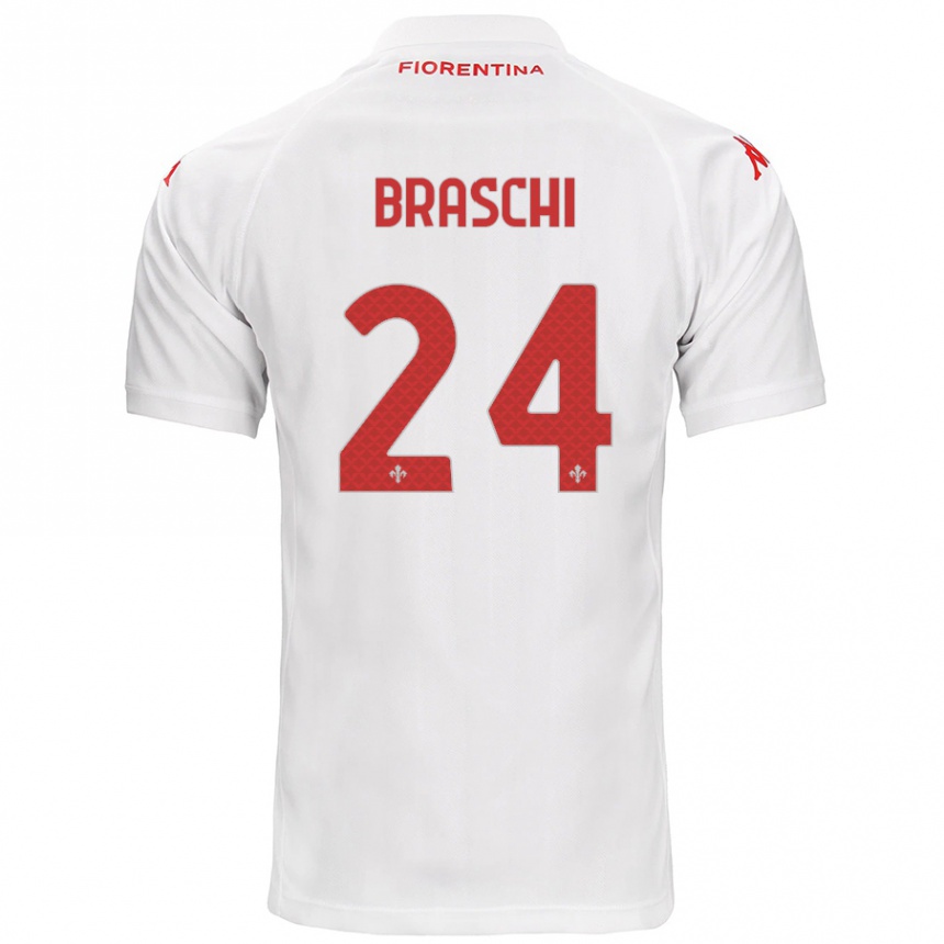 Homme Football Maillot Riccardo Braschi #24 Blanc Tenues Extérieur 2024/25