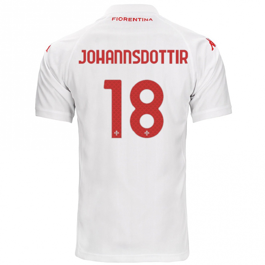 Homme Football Maillot Alexandra Jóhannsdóttir #18 Blanc Tenues Extérieur 2024/25