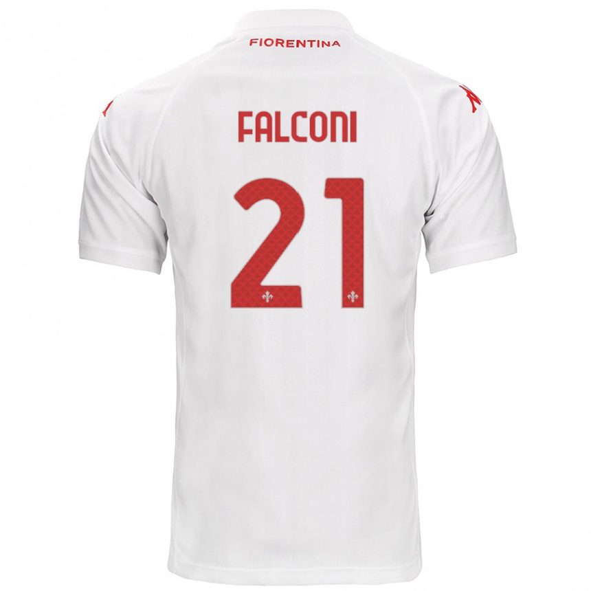 Homme Football Maillot Niccolò Falconi #21 Blanc Tenues Extérieur 2024/25